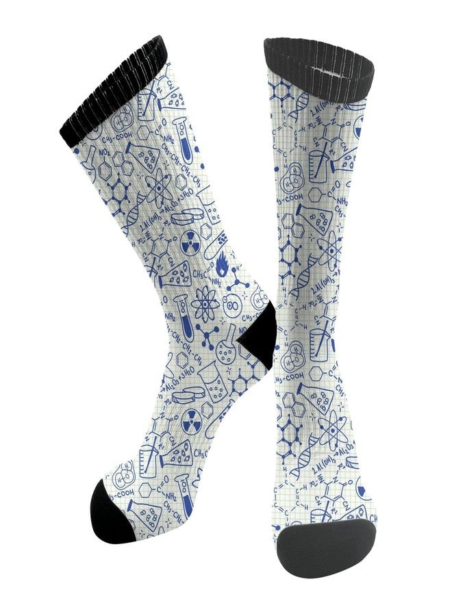 ACDRUING Science Chemistry Geometry Math Nerd Unisex Athletic Crew Cushion Socks For Running And Workout Performance Wicking Cushion Mid-Calf Socks For Men Women - Image 2